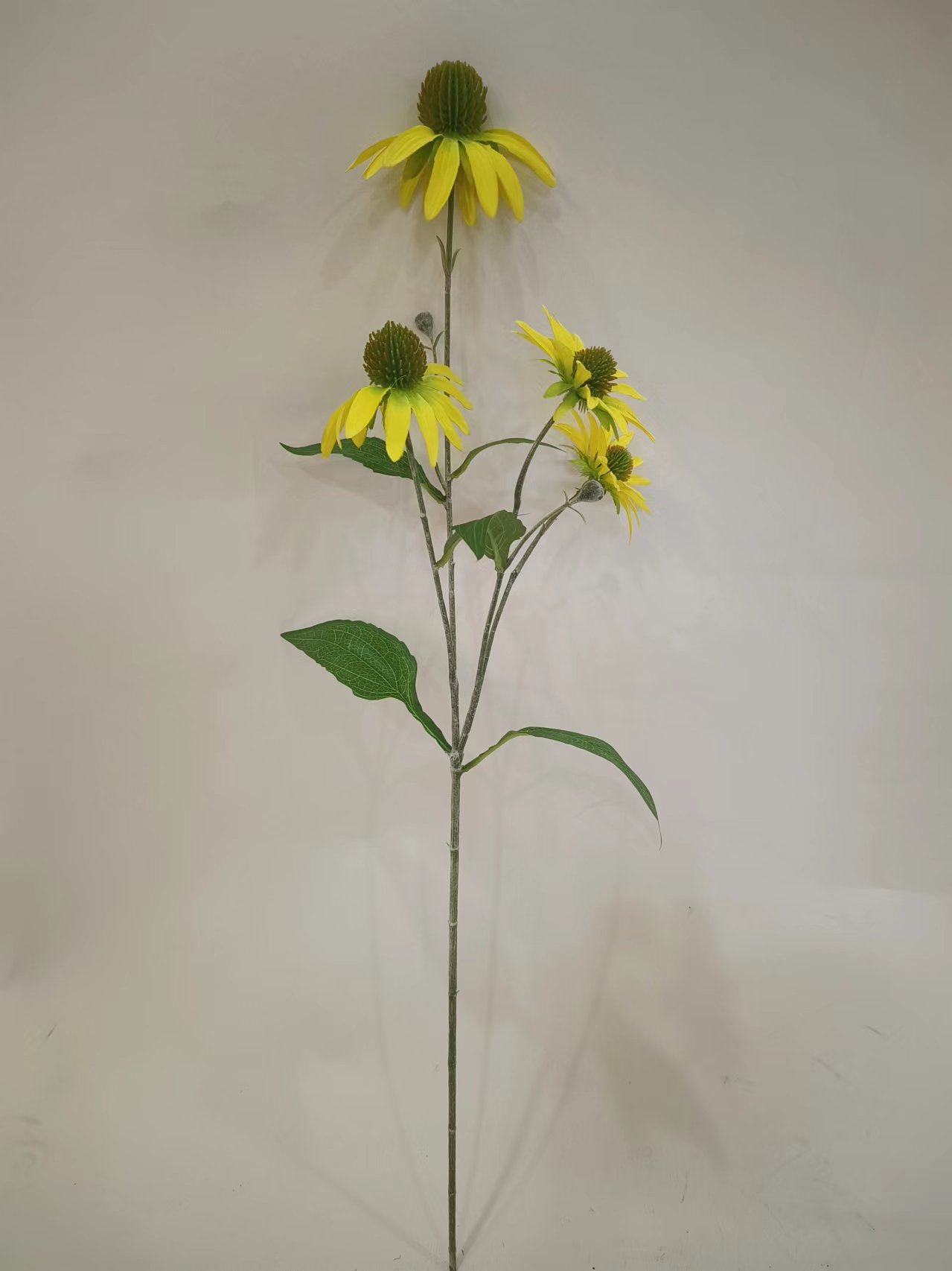 27" Pine Cone Flower 4-Flower 2-Berry Light Yellow