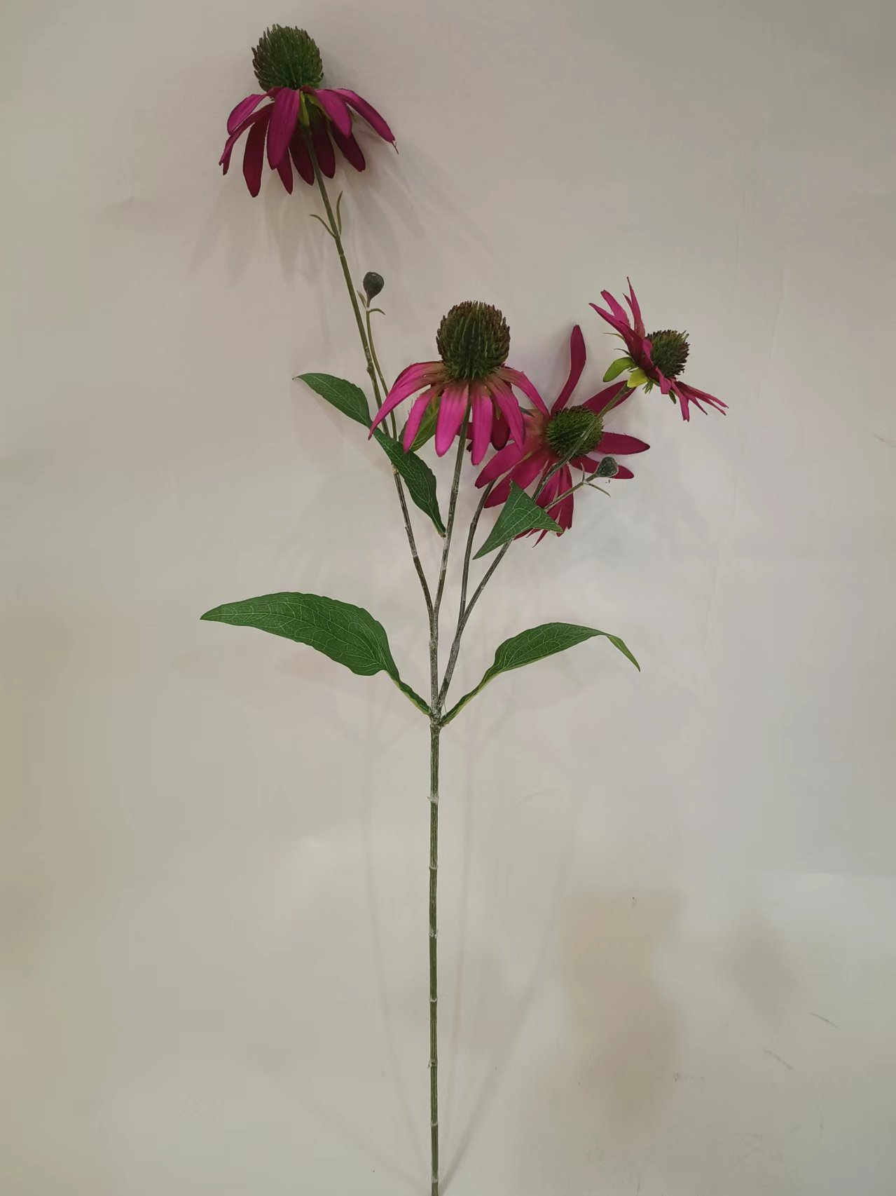27" Pine Cone Flower Rose Red