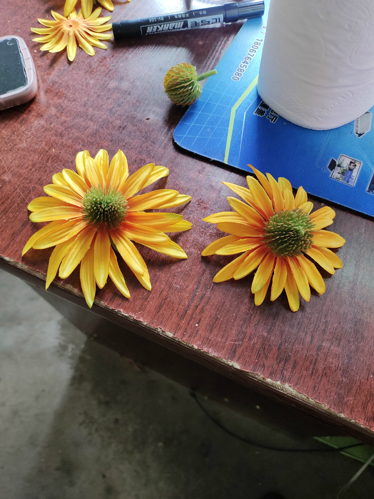 Pine Cone Flower, Yellow, Medium, Double-Layer.